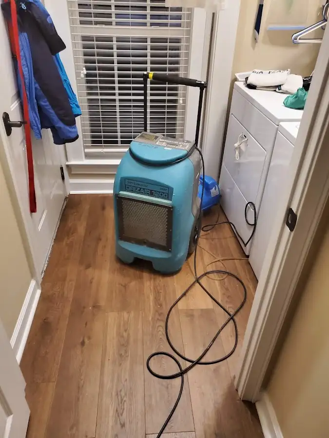 Commercial dehumidifier deployed for Flood Damage Cleanup in Manteca