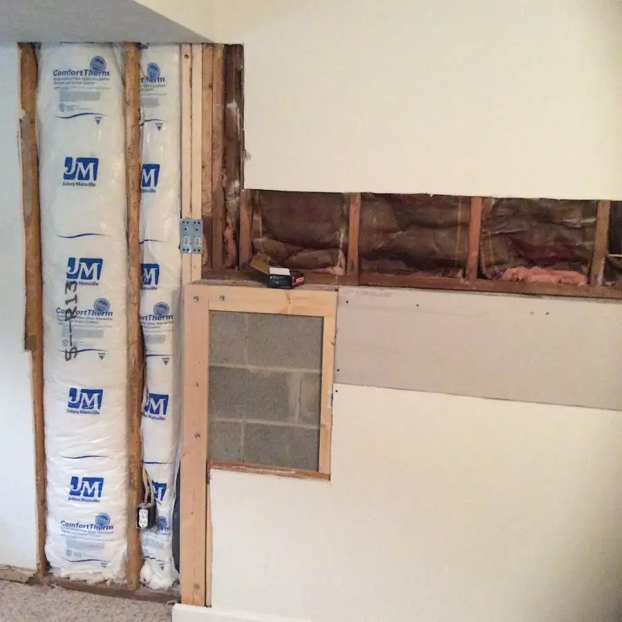 Wall insulation replacement during Basement Flood Cleanup in Manteca